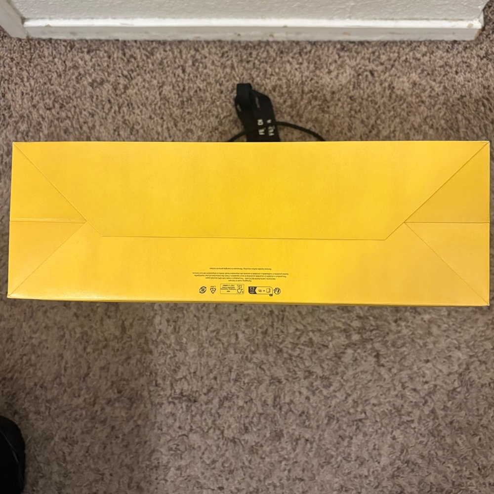 FENDI‎ Roma Yellow Luxury Shopping Bag With Ribbon Large Designer Gift Bag - Picture 4 of 5